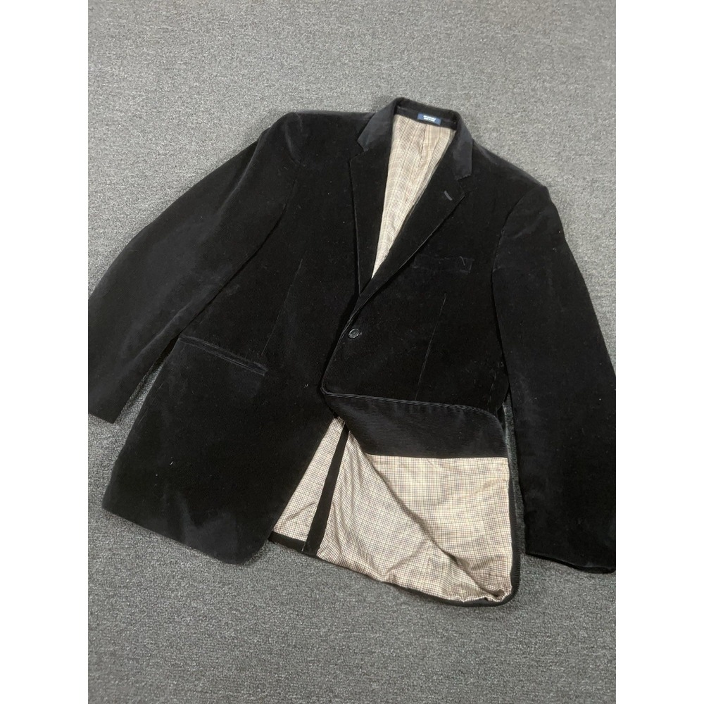 Saddlebred Corduroy Blazer Men's 44L Black Western Lined 2 Button Cotton Pockets